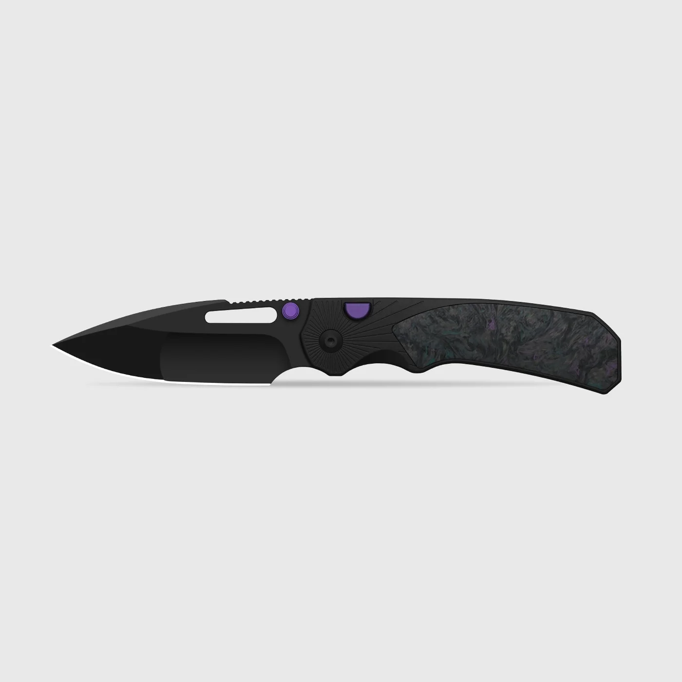 Kizer Durandal | Kizer Button Liner Lock™ | Aluminum & Fatcarbon® Black Dark Matter | S35VN + Black PVD Coating | KizerB™ 3765BD1 product photo