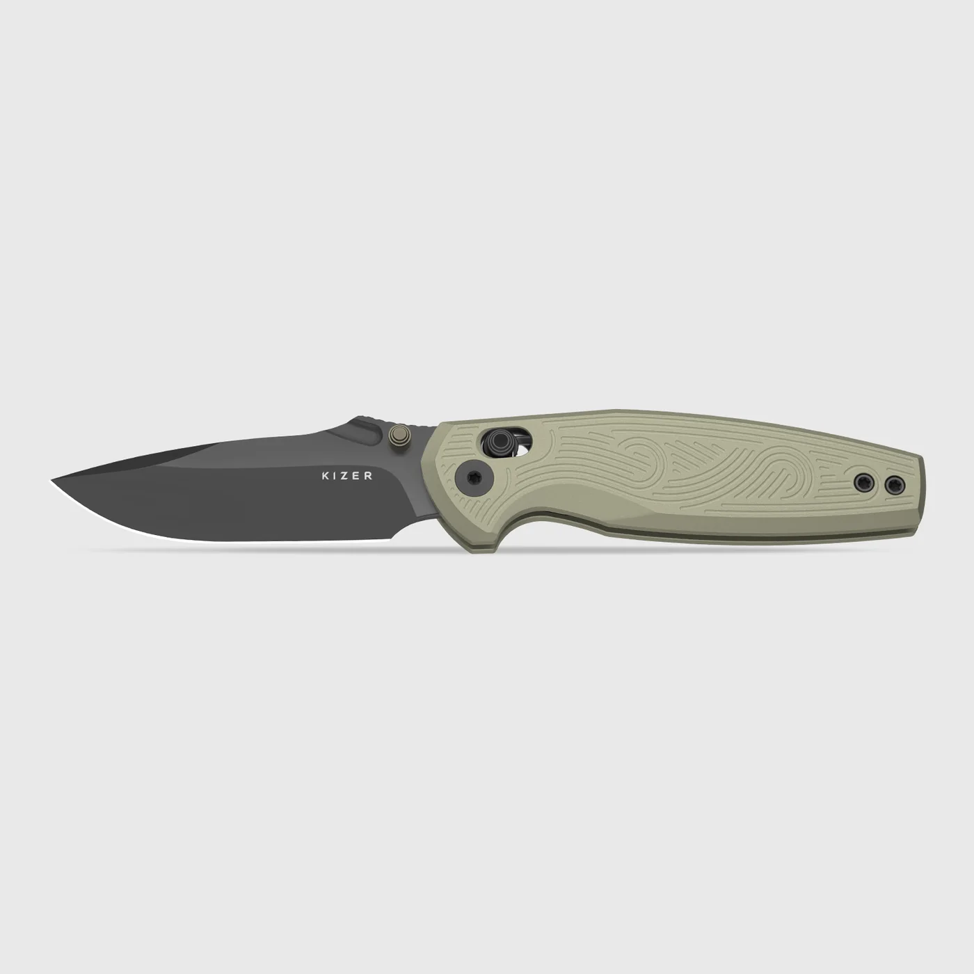 Kizer Khamsin | Kizer Clutch Lock™ | Nitro-V | Sandstorm Aluminum | Satin Finish | KizerV™ 3791A1 product photo