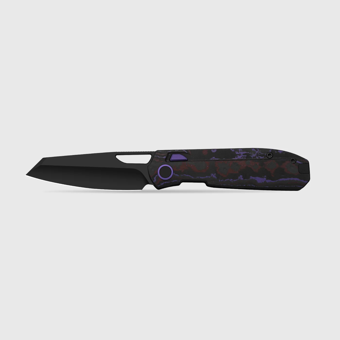 Kizer Mash | Kizer Button Liner Lock™ | M390 + Matte DLC Ultra + Hollow Grind | FatCarbon Purple Haze | KizerB™ 3699BSA2 product photo